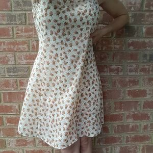 Vintage 90's Slip Dress Rose Print Sz M